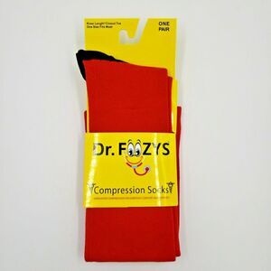 Red Compression Socks Airline Travel Comfort Sports OS Knee High Socks Dr Foozys